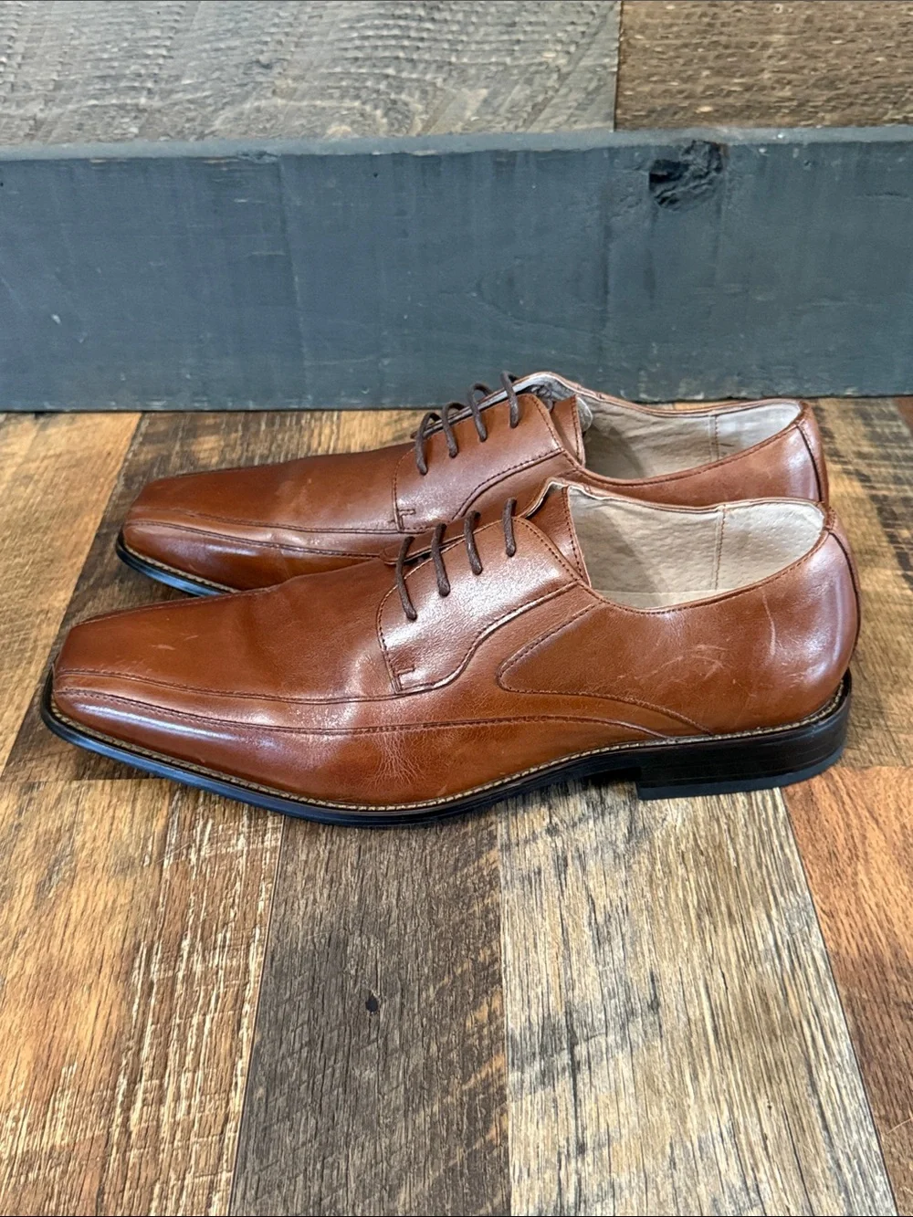 Stacy Adams Men’s Brown Leather Split Toe Dress Shoes Size 10.5M